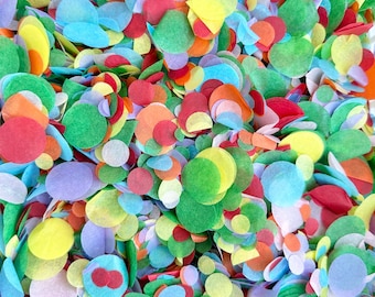 Rainbow Biodegradable Wedding Confetti | Paper Circle Confetti | Throwing Tissue Confetti | 20g Bag | 20 Handfuls