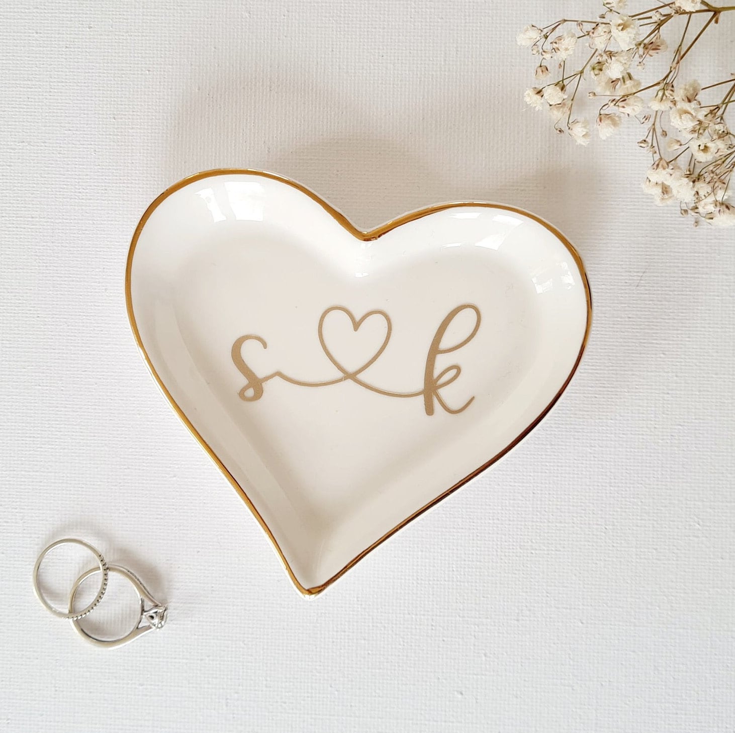 Big Terrazzo Heart Ring Dish Vanity Trays and Dishes by Quiet Clementine |  Minted