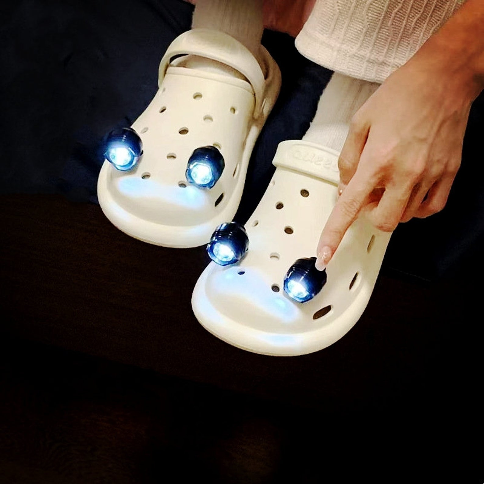 Croc Headlightsflashlightscrocs Lights Charm Safety Rave Etsy