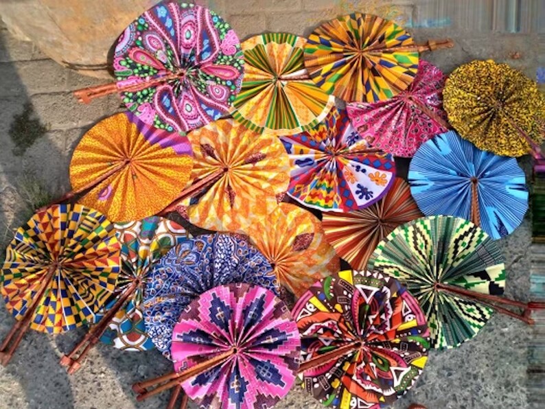 Wholesale African Print Hand Fans/ Beautiful Foldable Hand Etsy