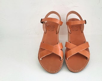 Natural leather sandals, Strappy Sandals, Genuine leather sandals, Ancient Greek leather sandals, Women leather sandals, Handmade sandals