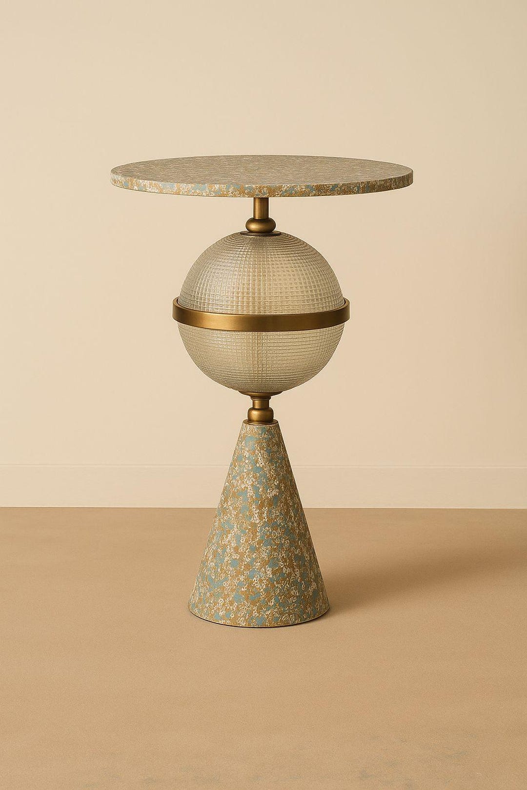Photo inspiration: Picture Idea: Speckled Stone Finish Modern Geometric Side Table