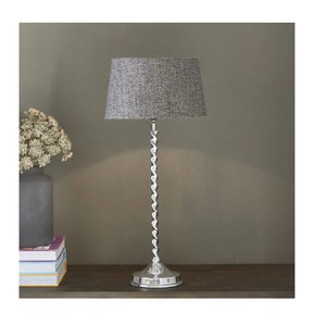 Twister Table lamp metal shinny nickel table light without shade