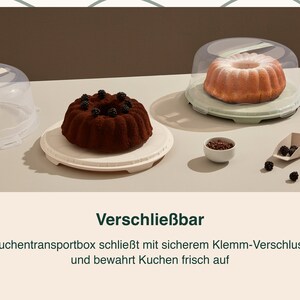 uandu cake transport box round, cake transport box with hood and handle, cake container, cake plate, cake container, cake plate, cake cover image 3