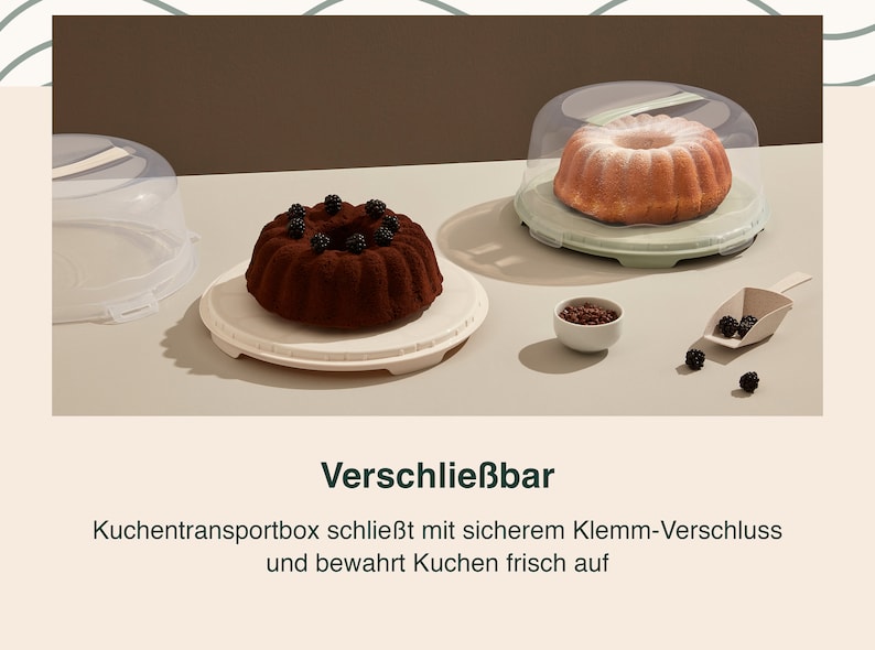 uandu cake transport box round, cake transport box with hood and handle, cake container, cake plate, cake container, cake plate, cake cover image 3