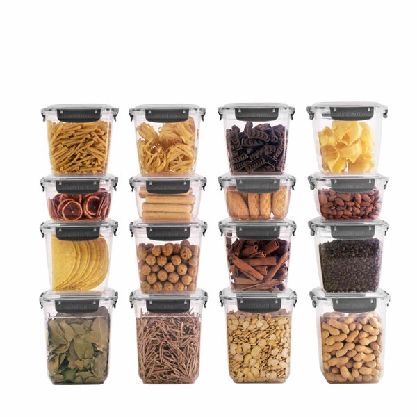 Uandu Lock & Fresh 16 conteneurs de conservation, conteneurs de conservation des aliments avec couvercles pour aliments, passent au micro-ondes et au congélateur
