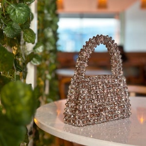 Crystal Bead Bag bead Shoulder Bag acrylic Crystal Bag Wedding Day Purse red Bead Bag red Evening Bag luxury Evening Bag Etsy Canada