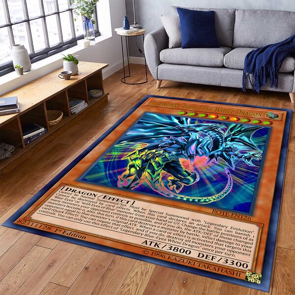 Blue Eyes White Dragon Rug Etsy