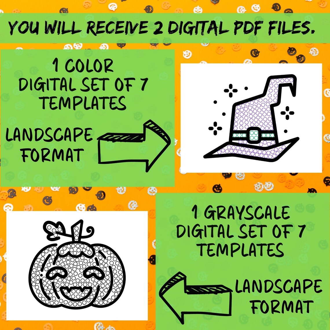 Halloween Fine Motor Activity Templates for Q-tip Painting, Crafting ...