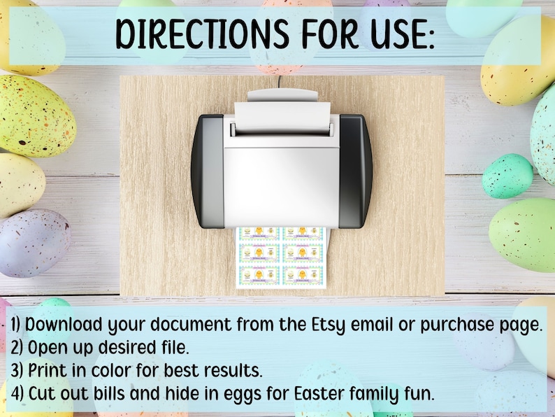 Printable Easter Bunny Bucks Money 1,5, &amp; 10 Dollar Bills Great for ...