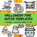 Halloween Fine Motor Activity Templates for Q-tip Painting, Crafting ...