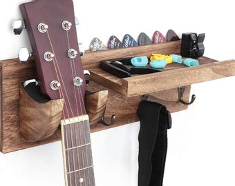 Guitar Wall Mount Hanger With 3 Metal Hook Stand