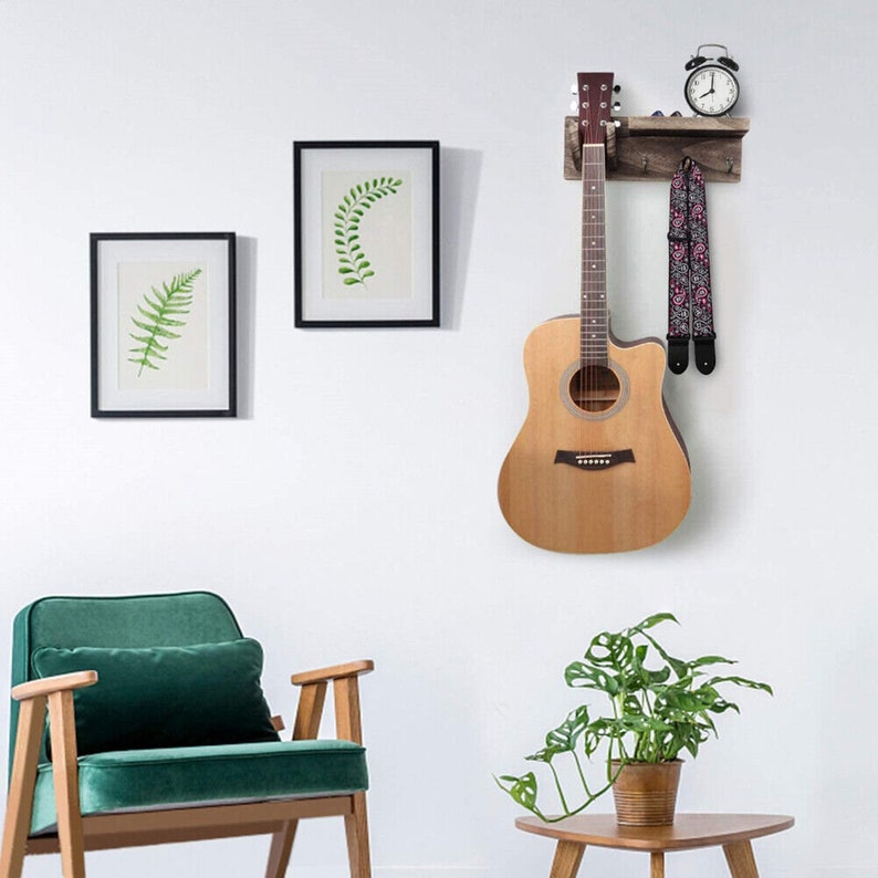 Guitar Wall Mount Hanger With 3 Metal Hook Stand image 3