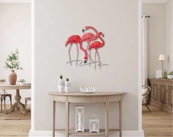 55cm Metal Wall Art Wall Decor Flamingo