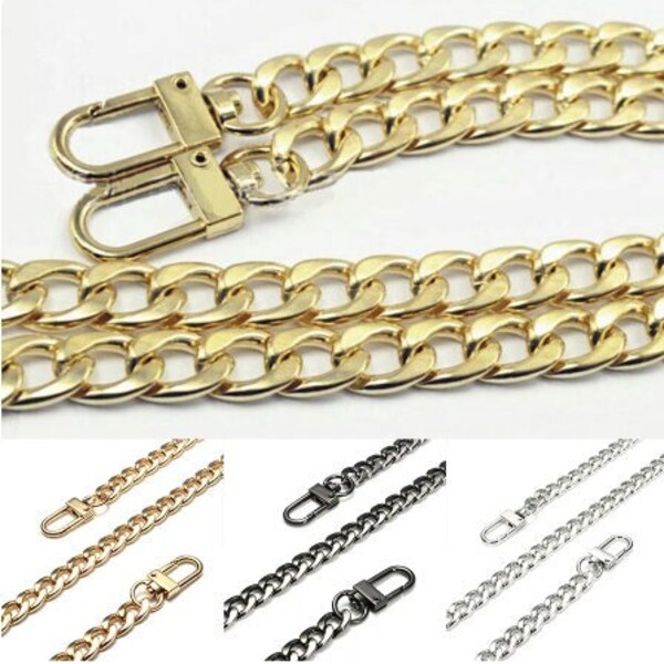 Luxury Purse Chain Strap Replacement - Nickel (Silver), Gold, and Black - 16"  24" 48" - Ships from USA