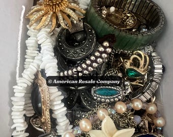 2 Lbs Unsorted Vintage to Modern Costume Jewelry Craft Broken Junk Lot, Rings, Earrings, Mismatched