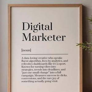 Digital Marketer Definition Print, digital download