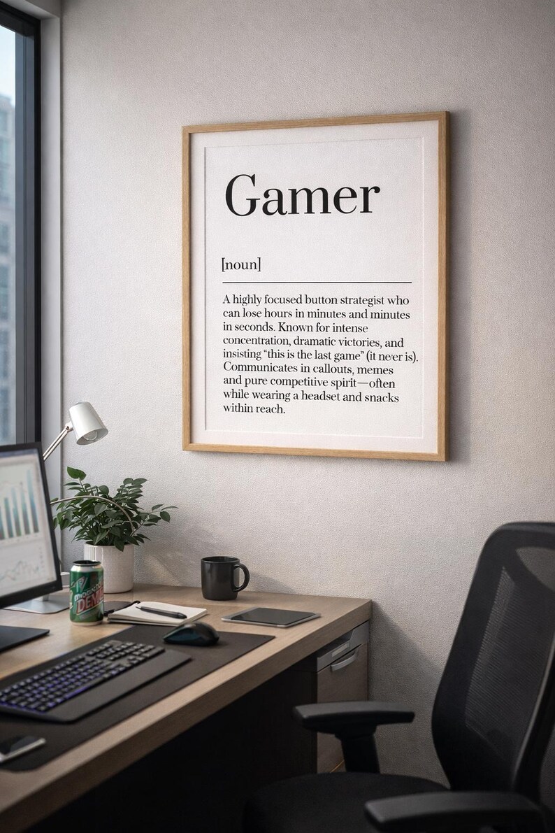 Gamer Definition Print, Digital Download - Etsy