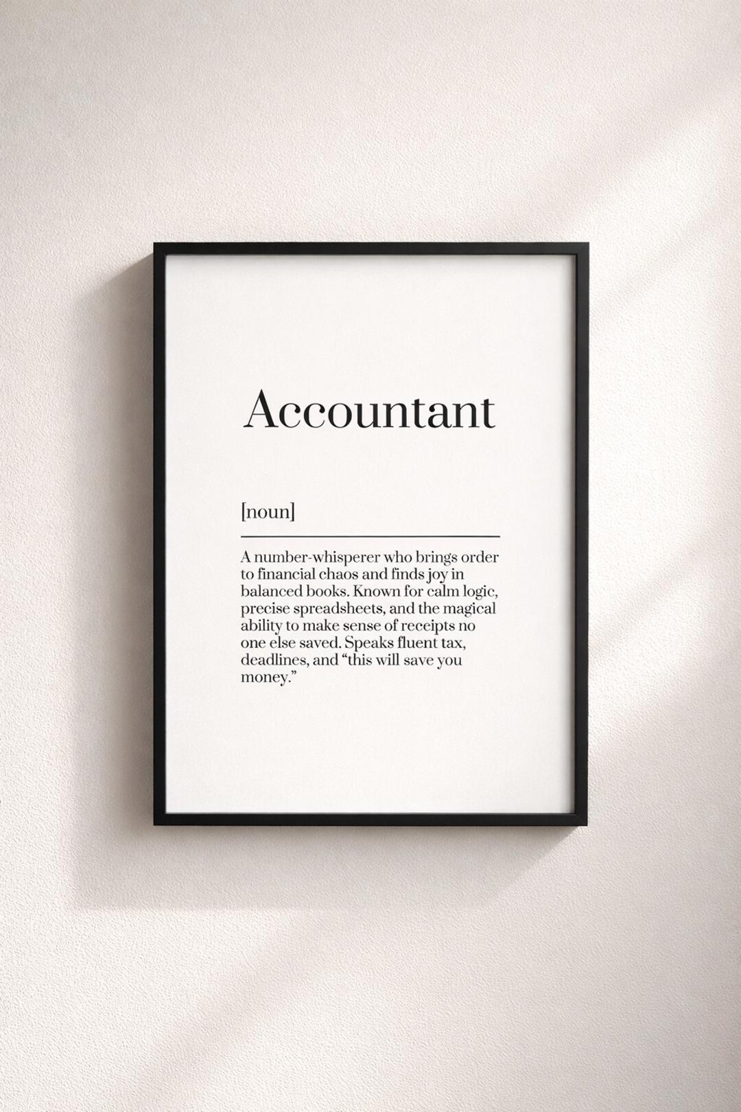 Accountant Definition Art Print – Minimalist Office Decor (digital ...