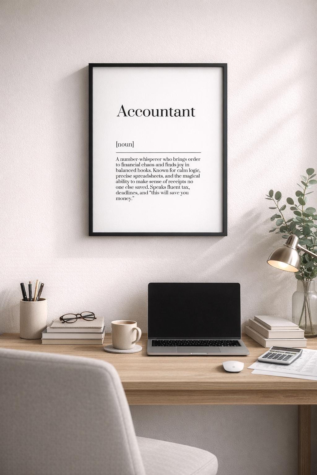 Accountant Definition Art Print – Minimalist Office Decor (digital ...