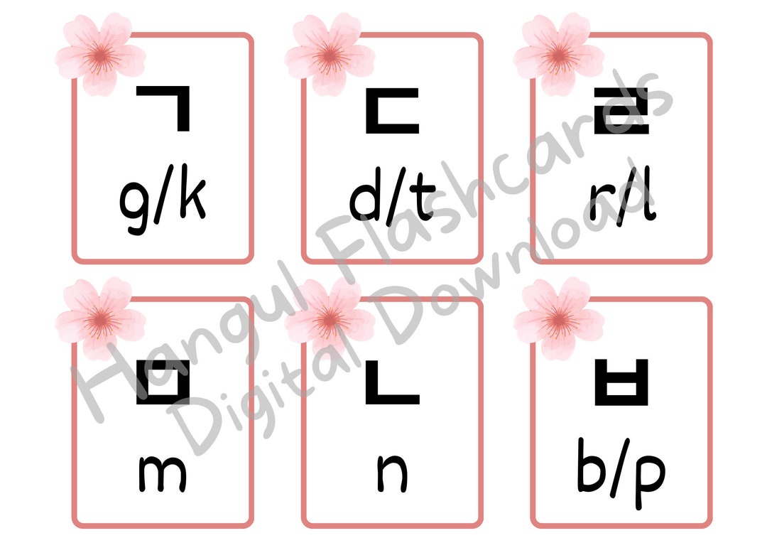 Korean Hangul Alphabet Flashcards Learn Korean, Language, Korea