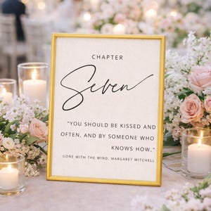 Literary Wedding Table Numbers – Love Quotes, Chapter Design (Digital Download) | Book Themed Fairytale Wedding
