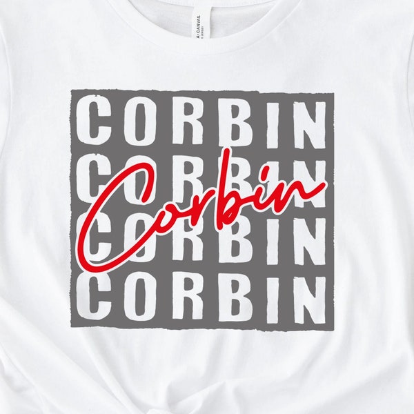 Corbin SVG School PNG / Spirit Sublimation Typography / Football SVG / School Spirit Shirt / Digital Cut File