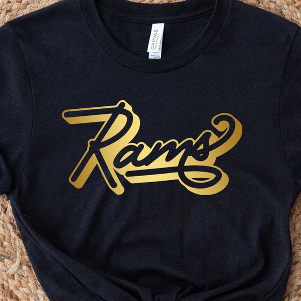 Rams Retro Gold SVG / Typography SVG / Football SVG / School Spirit Shirt / Digital Cut File