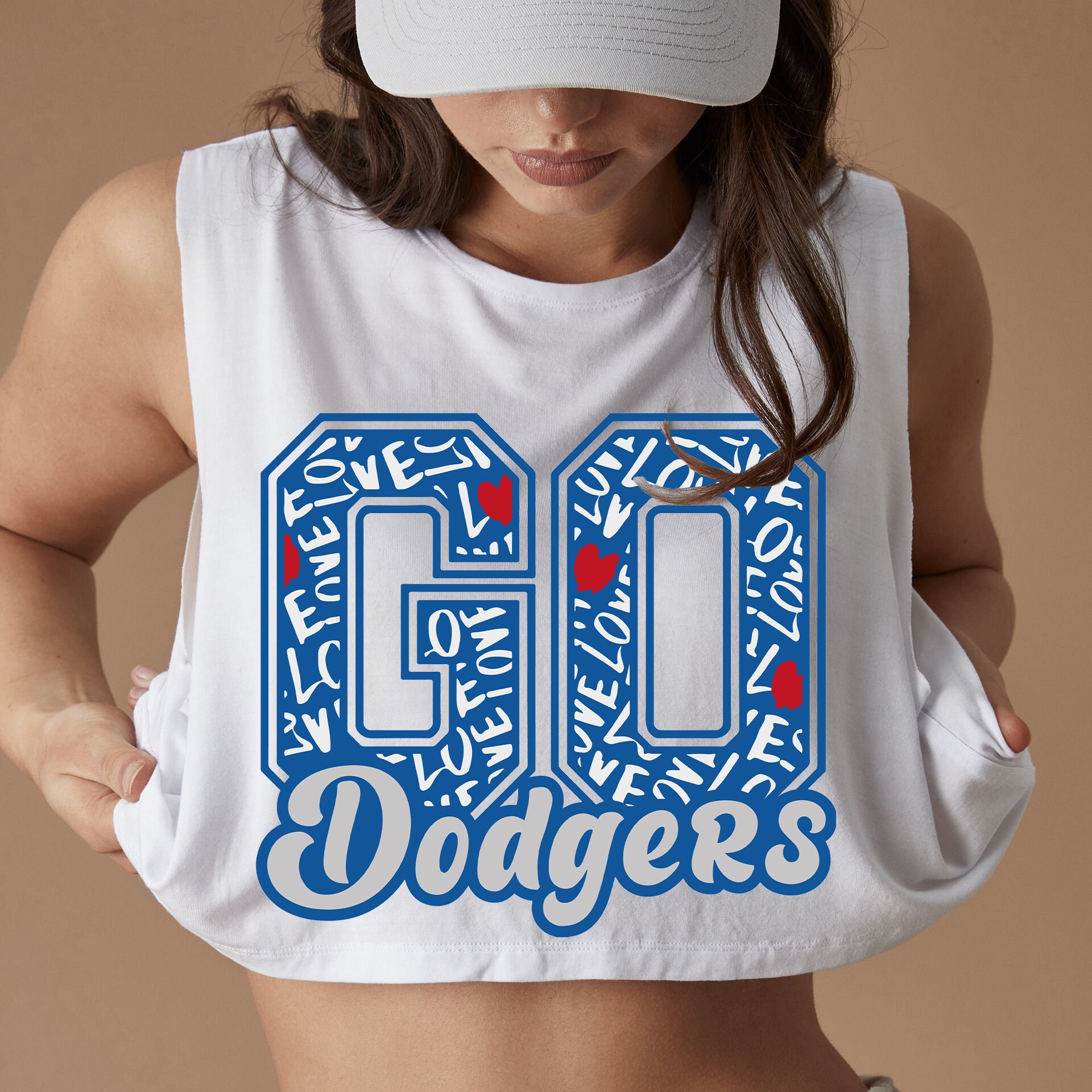 Lulu Grace Designs La Dodgers Inspired Elton John Style Baseball Jersey (Blue) L / Ladies Muscle Tank