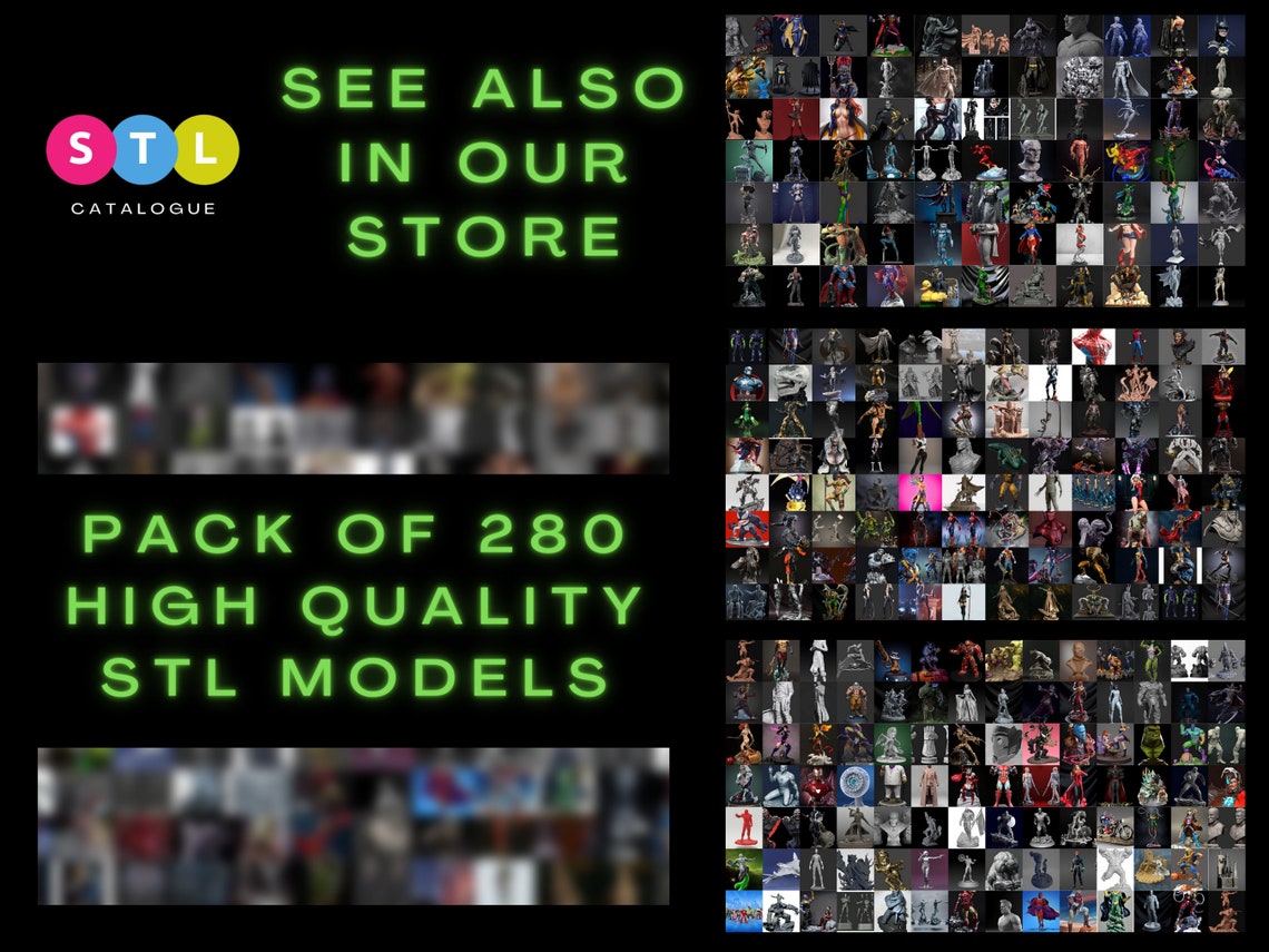 3D Printable Figurines STL File Set STL Mega Pack High Quality Etsy 3D Printable Figurines STL File Set STL Mega Pack High Quality Etsy