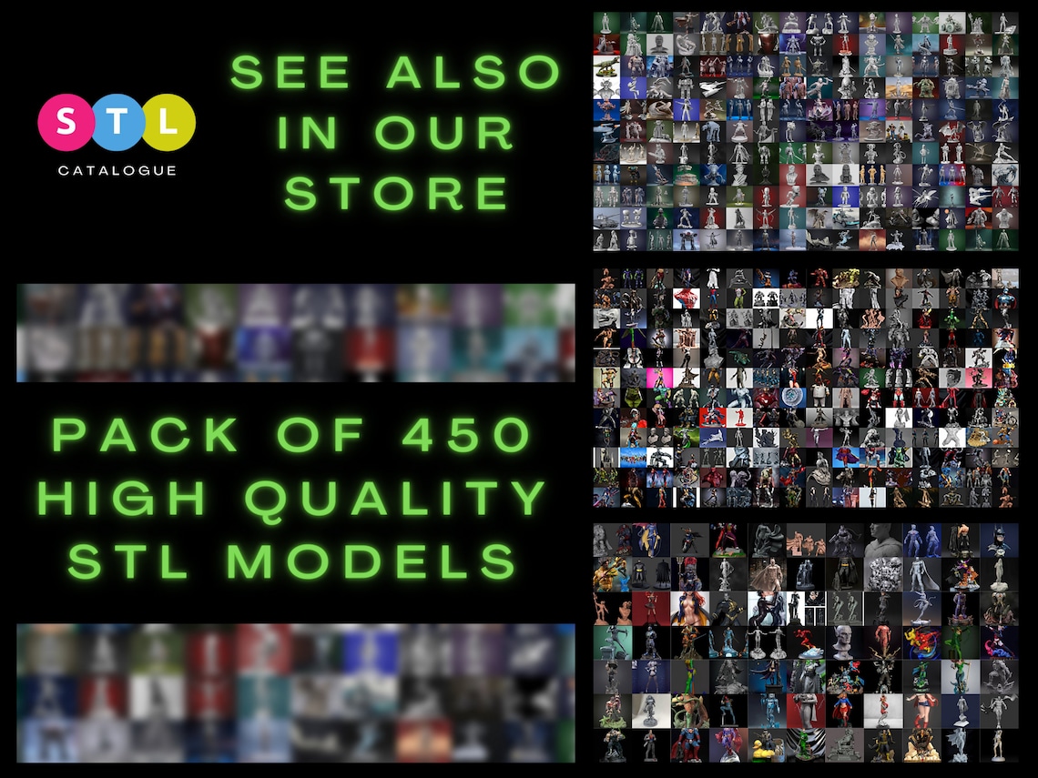 3D Printable Figurines STL File Set STL Mega Pack High Quality Etsy 3D Printable Figurines STL File Set STL Mega Pack High Quality Etsy
