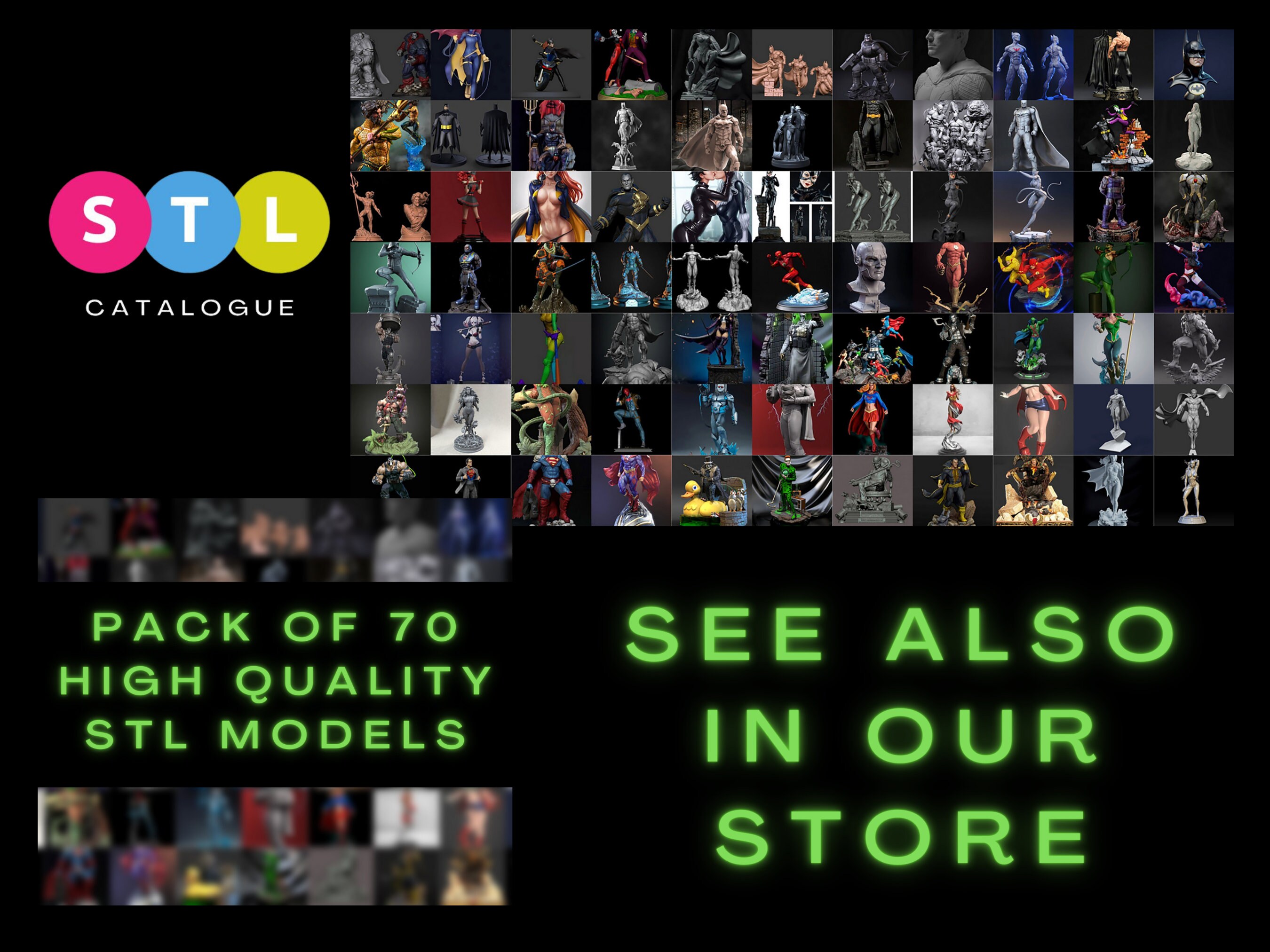 3D Printable Figurines STL File Set STL Mega Pack High Quality Etsy 3D Printable Figurines STL File Set STL Mega Pack High Quality Etsy