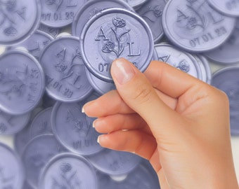 Pegatinas de sello de cera para bodas, pegatinas de sello de cera personalizadas, pegatinas de sello de cera autoadhesivas, adecuadas para bodas, cumpleaños, aniversarios