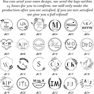 Personalized Wedding Embosser Stamp,Chose Your Wedding Embosser,Custom Embosser,Initials Embossing Stamp,Couple Name Embosse image 6