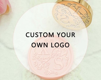 Custom Wax Seal Stamp - Custom Family Crest Wax Seal Stamp with Name, Initial, or Totem - Style 4