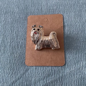Yorkshire terrier vintage gold plated dog brooch, pendant, luxury, pin, animals, dogs, gift for mom,gift for her,dog lover, dog brooch lapel