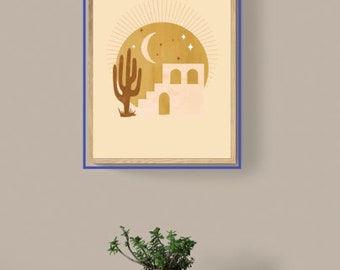 Cactus Temple Poster Print