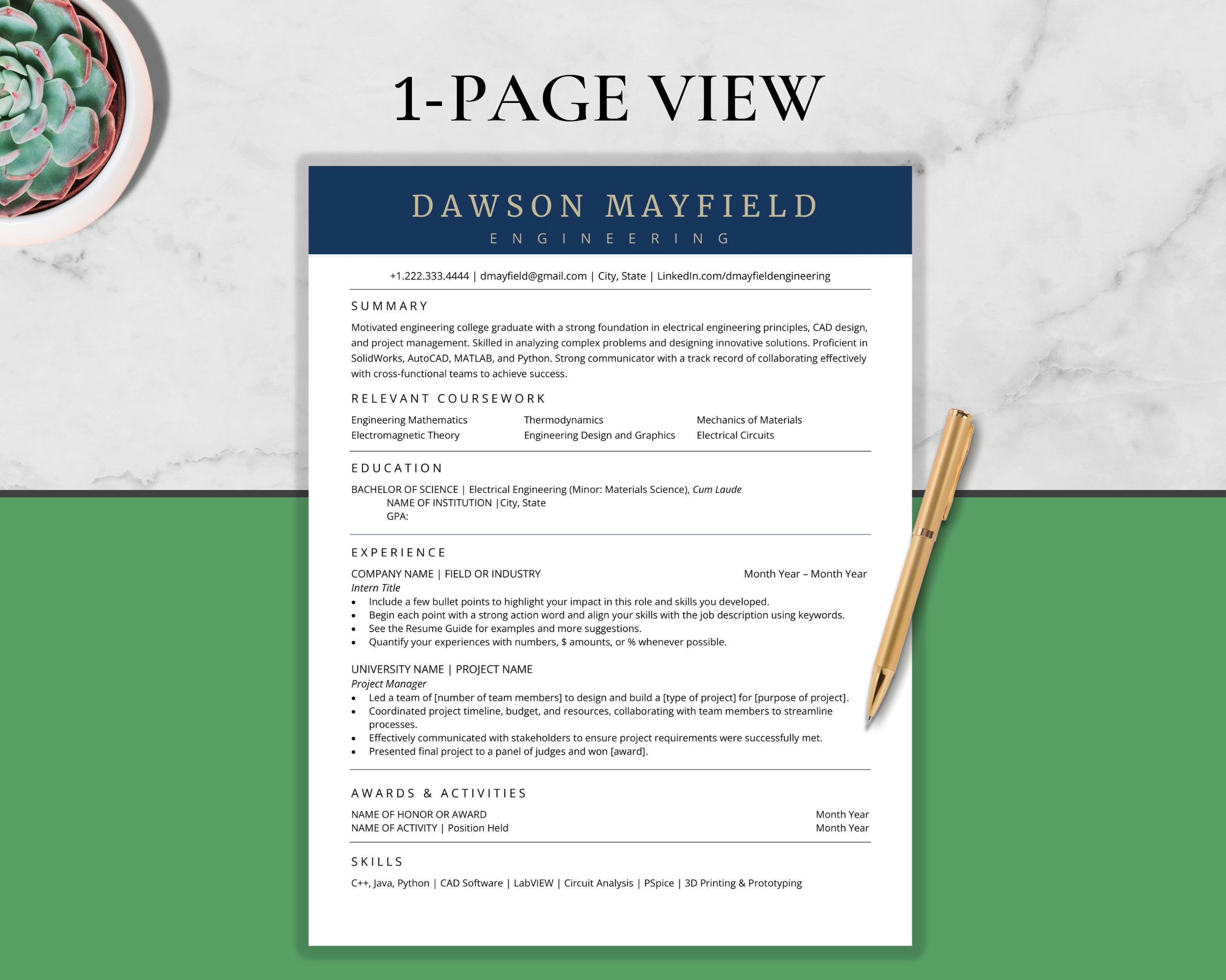Student Resume Template, Activities Resume, Engineering Resume, College ...