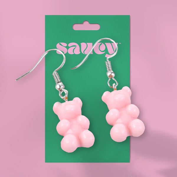 Gummy Bear Earrings/  Gummy Bear Drop Earrings/ Hypoallergenic/ Dangle Earrings/ Candy Earrings/ Stocking Stuffer/ Jewellery