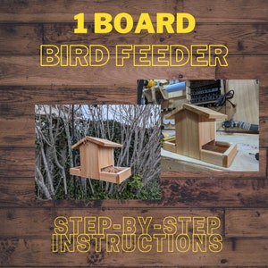 Easy Bird Feeder | Quick and Easy Bird Feeder Plans | DIY Build Digital Plans | 1 fence board needed | Projects for the children | BF1