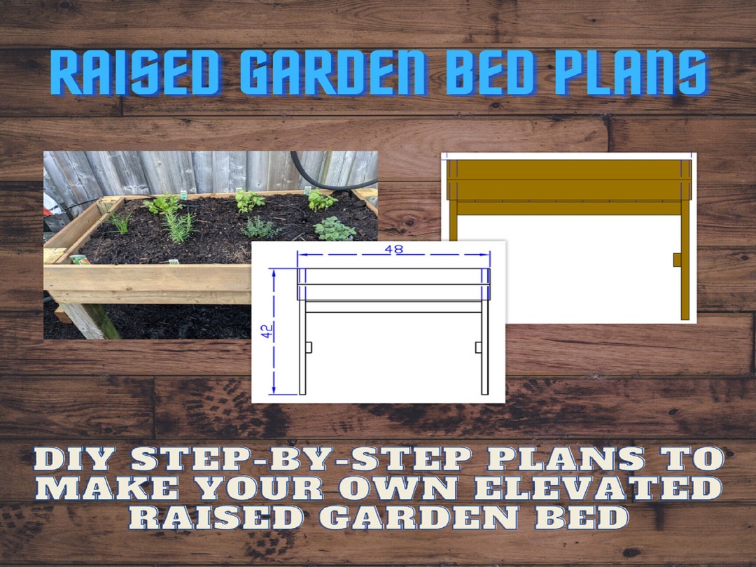 Raised Garden Bed Plans Planter Box Herb Garden Box Elevated Garden Bed