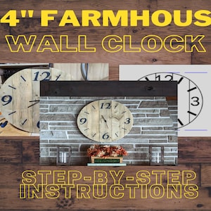 Farmhouse Wood Wall Clock Plans | Rustic Wood Wall Clock Plans | Large Wall Clock Plans | Reclaimed Wood Wall Clock Plans | Wall Clock Plans
