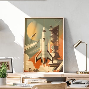 Nasa Posters Mid Century Modern Etsy