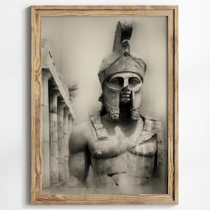 Spartan Warrior Wall Art, Ancient Greece Print, Greek Statue Decor, Military History Gift, Warrior Art, Home Decor, Classic Art