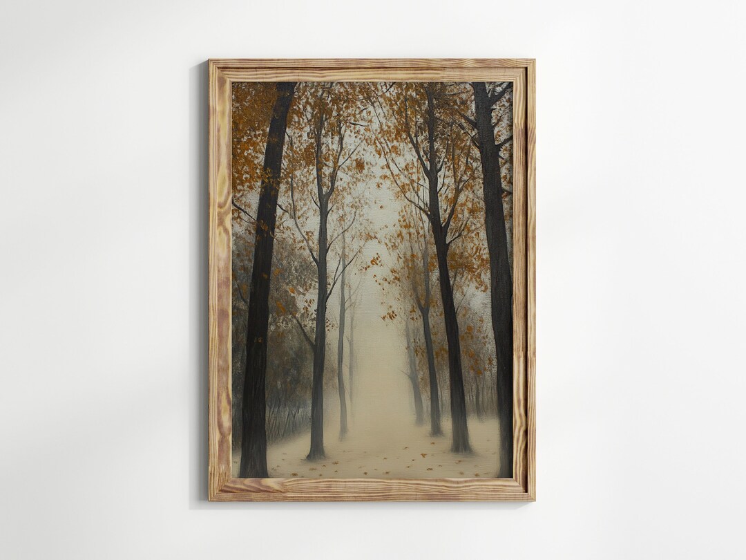Autumn Forest Path Wall Art, Fall Decor, Tranquil Nature Landscape ...