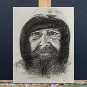 Portrait of Caesar, Original Charcoal Drawing by Jennifer Parisi, 8 x 10 inches | Charcoal and Chalk on Hot Press Paper | Created: 2019