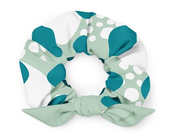 Teal Tone Print Large Scrunchie Limited Edition