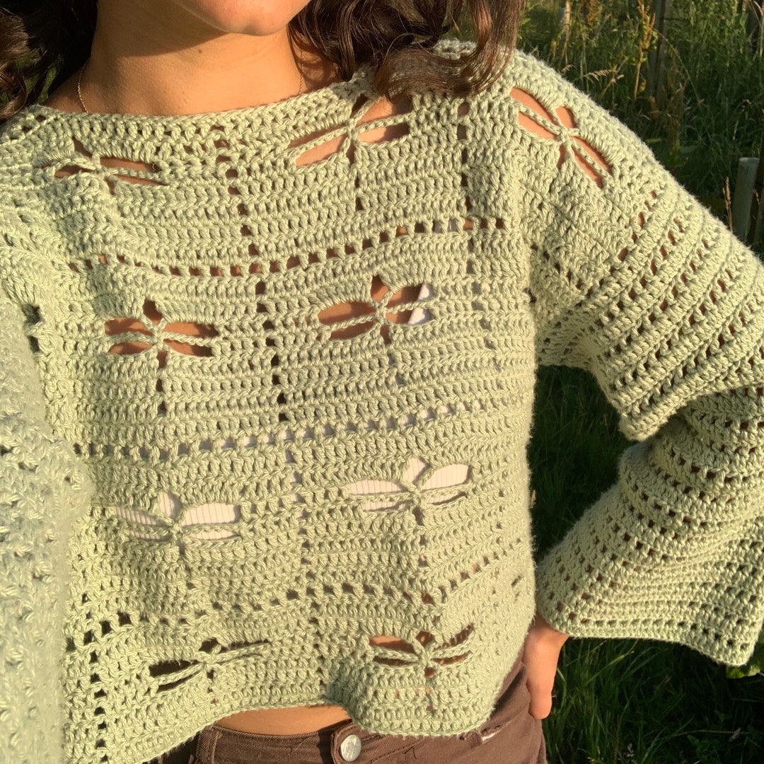 Crochet Dragonfly Sweater PDF Pattern Etsy Canada
