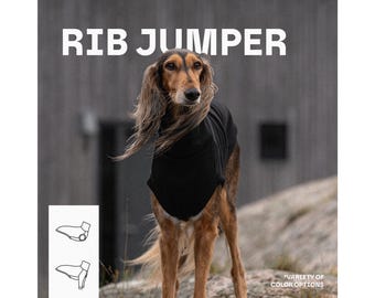 Ribbed Cotton Jumper for Greyhound, Whippet, Italian Greyhound, Sighthound, Galgo...
