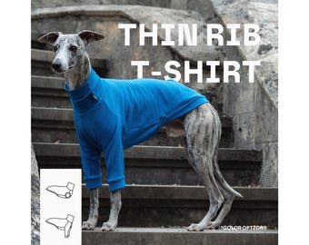 Thin Ribbed Cotton Dog Jumper: for Greyhound, Whippet, Italian Greyhound, Sighthound